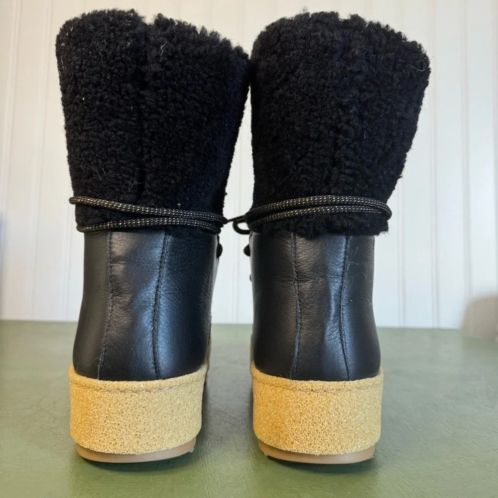 NWT Montelliana 1965 SONIA Shearling Lined & Trimmed Leather Boots *Italy*